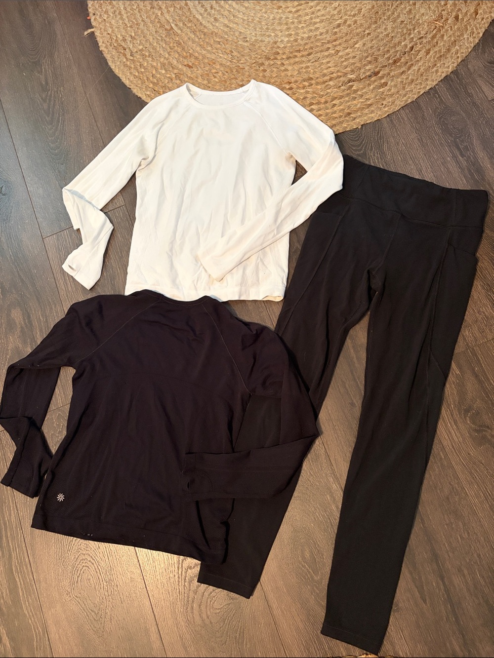 Girls Athleta Girl Lot XL 14 Leggings and 2 athletics long sleeve tops